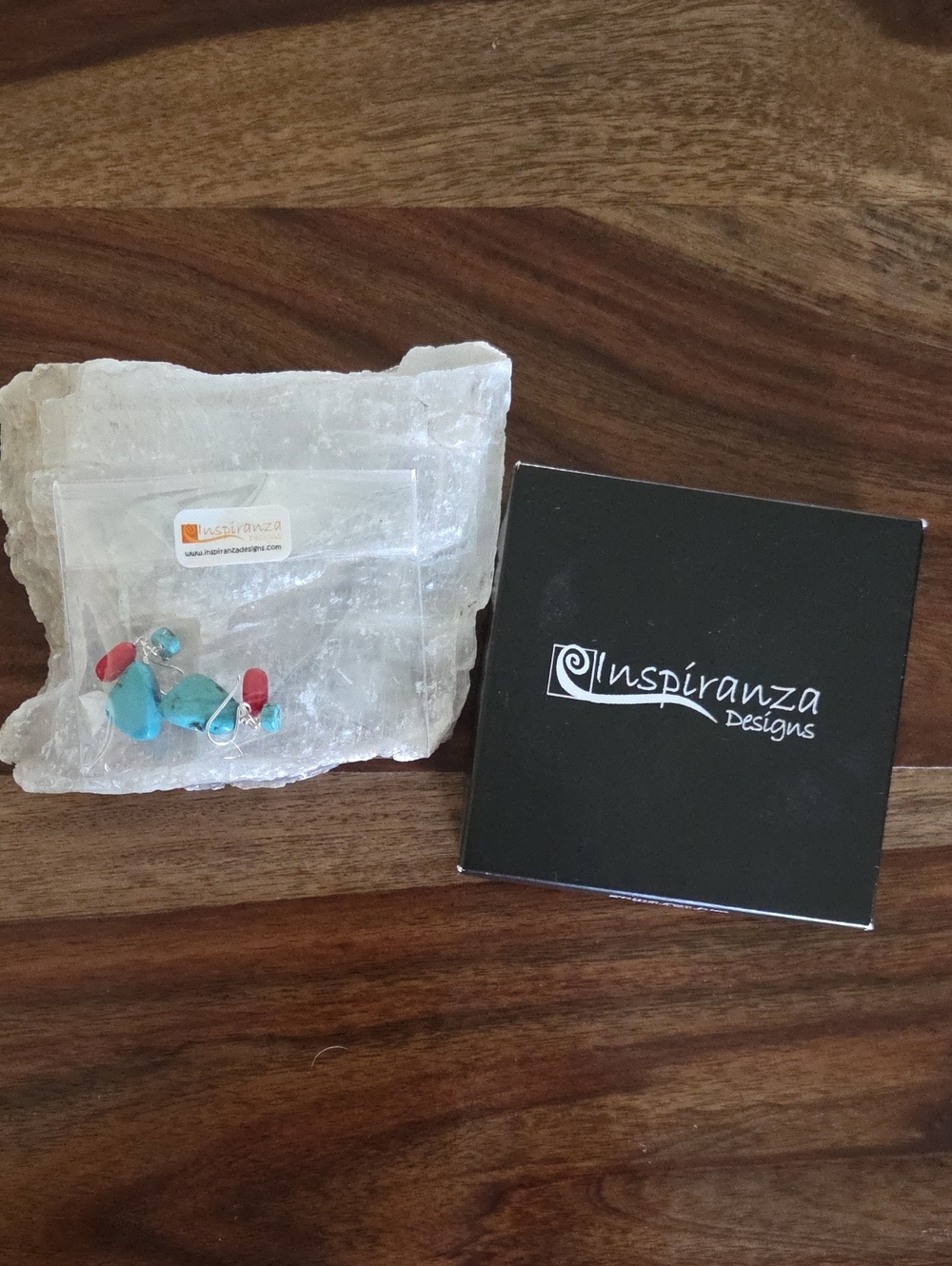 Inspiranza Turquoise & Coral Drop Earrings